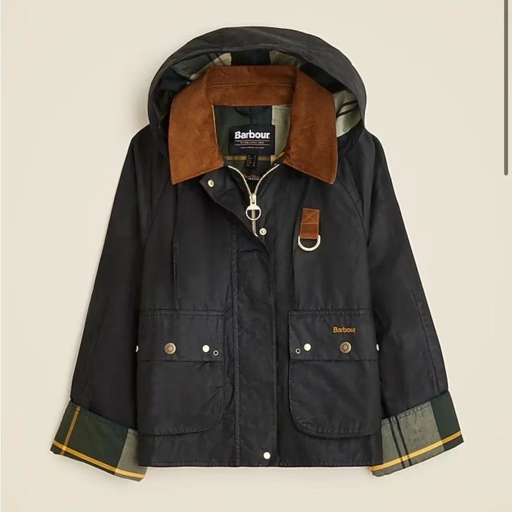 J Crew Barbour® Erma waxed jacket Size 14 Black - Picture 1 of 9
